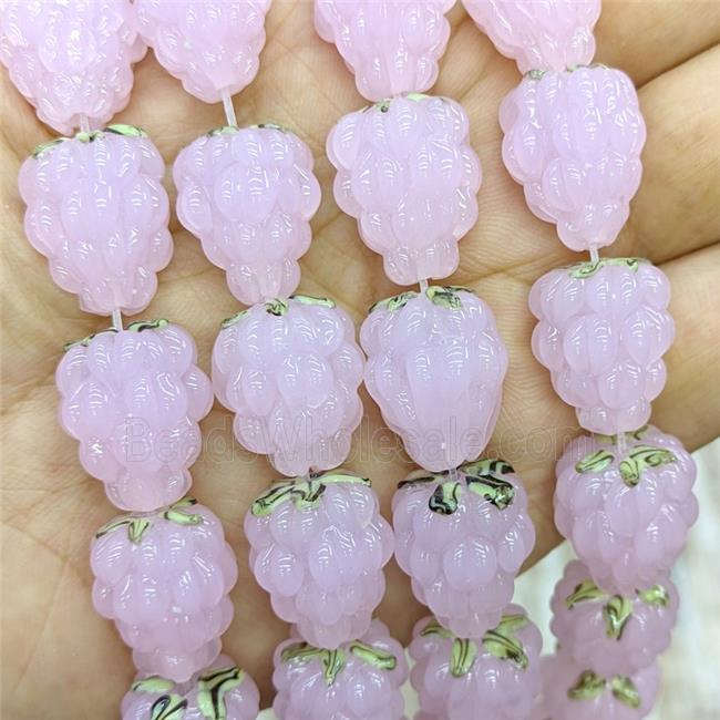 Lampwork Glass Strawberry Beads Pink
