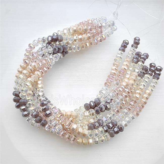 Crystal Glass Beads Faceted Rondelle Mixed Color