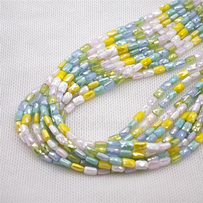 Crystal Glass Beads Faceted Rectangle Mixed Color