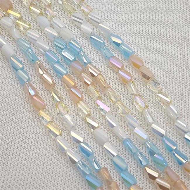 Crystal Glass Beads Twist Mixed Color