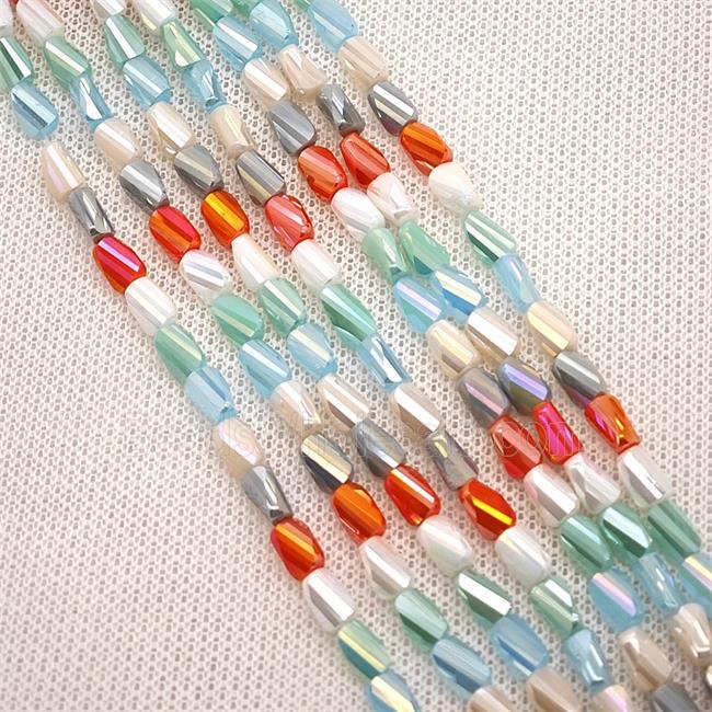 Crystal Glass Beads Twist Mixed Color