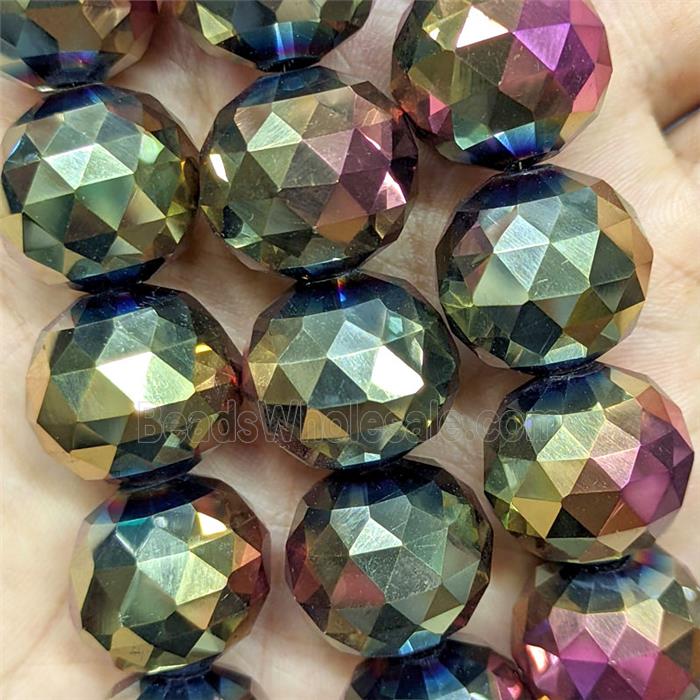 Crystal Glass Beads Faceted Round Electroplated