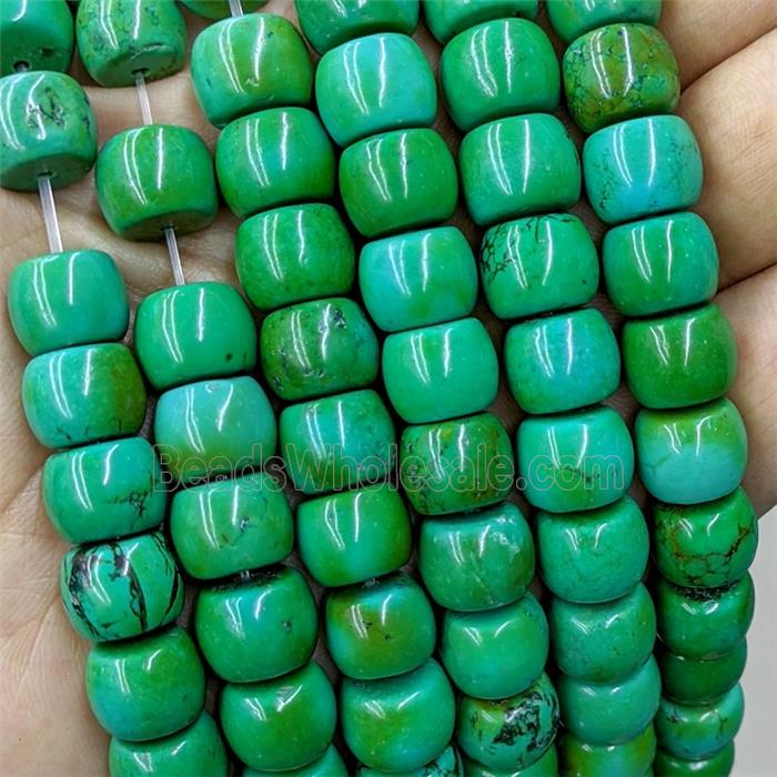 Sinkiang Turquoise Barrel Beads Green Dye