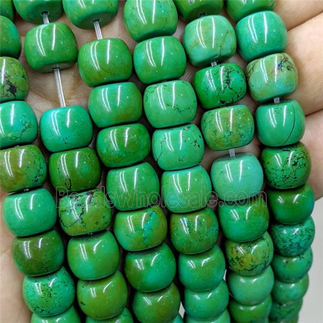Sinkiang Turquoise Barrel Beads Green Dye