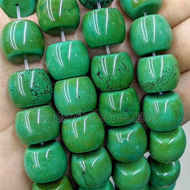 Sinkiang Turquoise Barrel Beads Green Dye