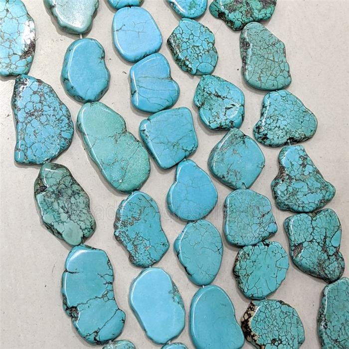 Green Magnesite Turquoise Slice Beads Freeform