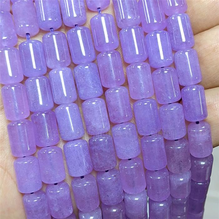 Natural Quartzite Jade Tube Beads Lavender Dye