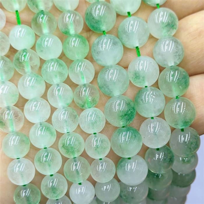 Lt.green Quartzite Jade Round Beads Smooth Dye