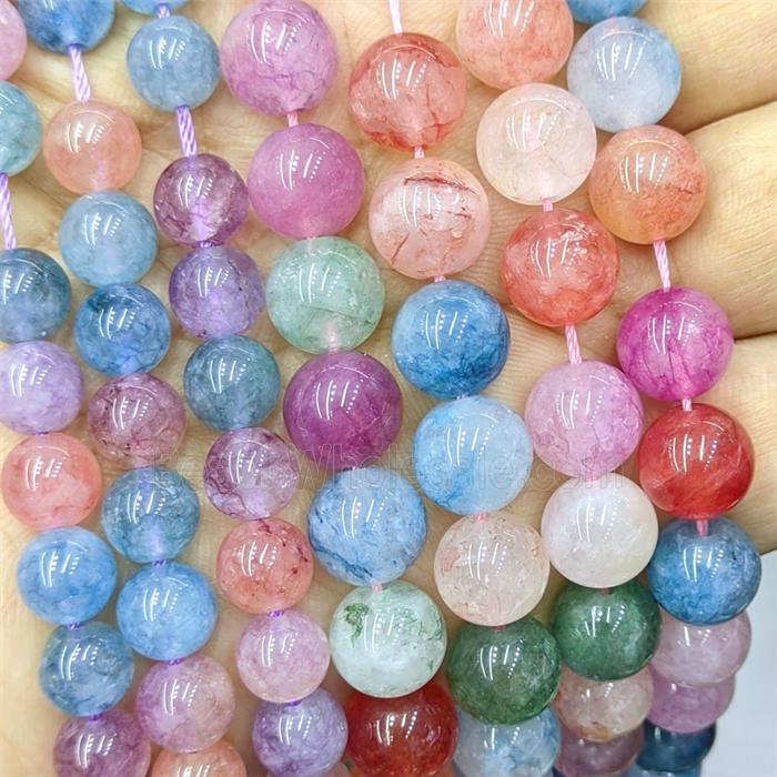 Quartzite Jade Round Beads Smooth Dye Mixed color