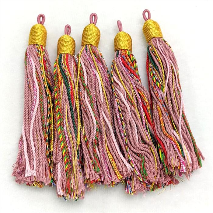 Pink Cotton Cord Tassel Pendant