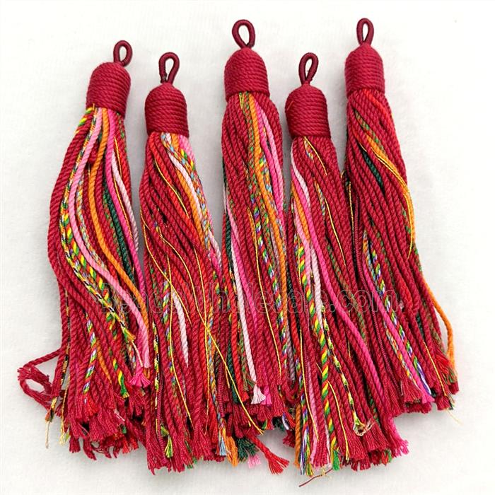 Red Cotton Cord Tassel Pendant