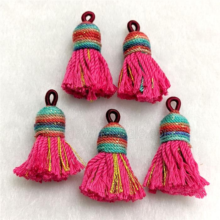 Pink Cotton Cord Tassel Pendant