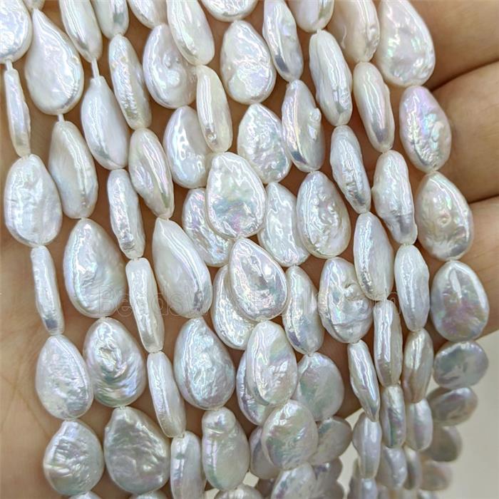 Natural White Pearl Beads Teardrop