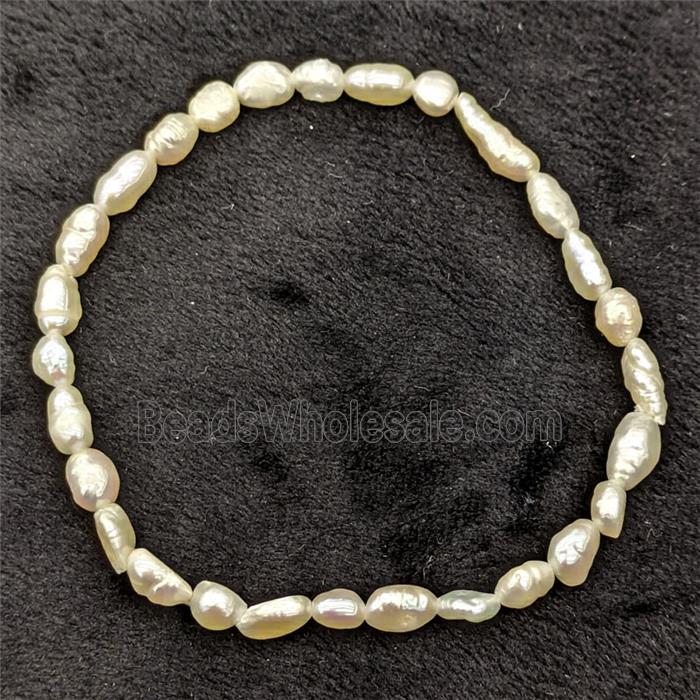 Natural White Pearl Bracelet Stretchy