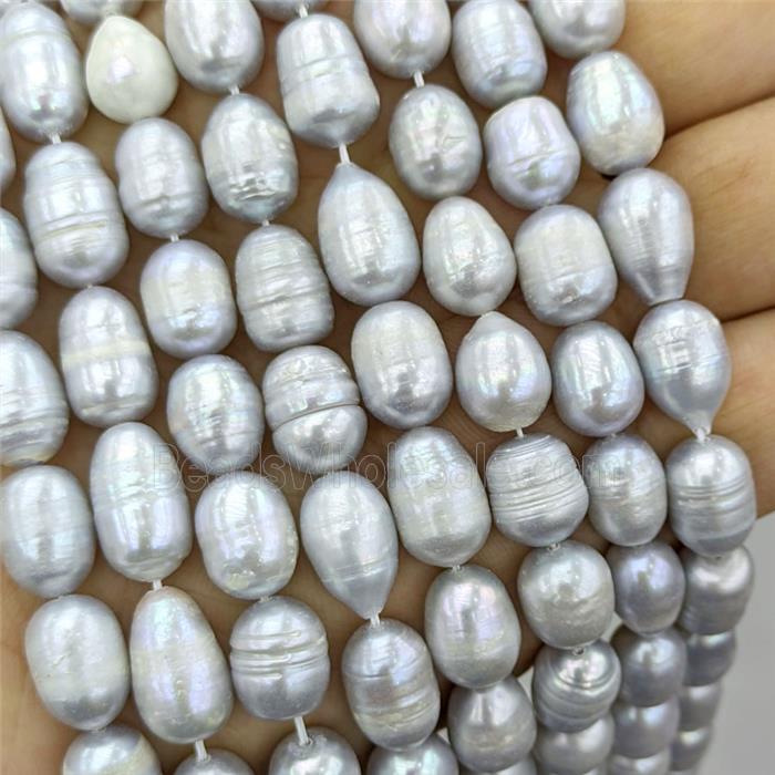 Natural Grey Freshwater Pearl Rice Beads