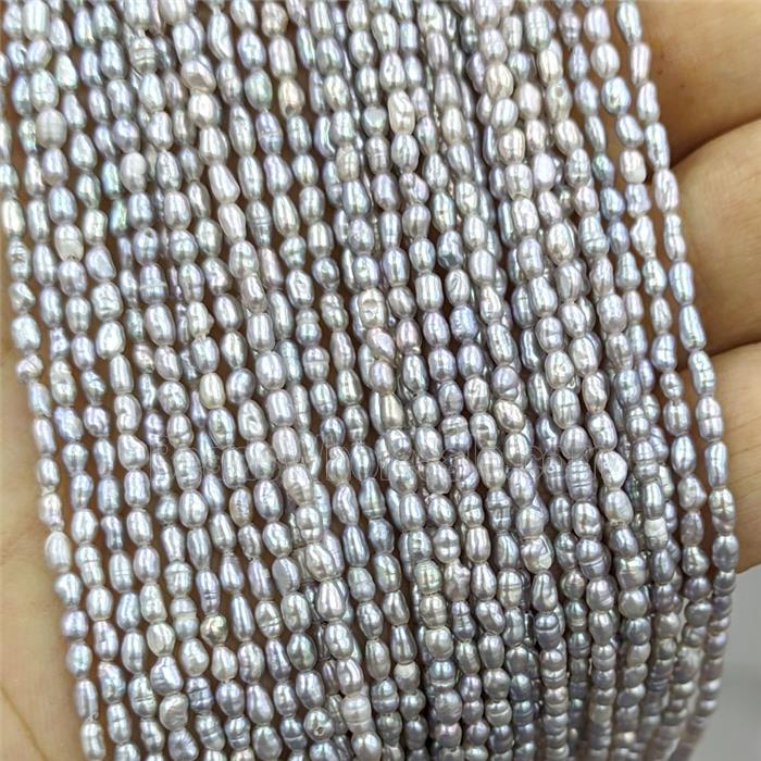 Natural Grey Freshwater Pearl Rice Beads