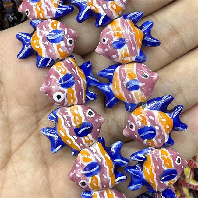 Porcelain Fish Beads Multicolor