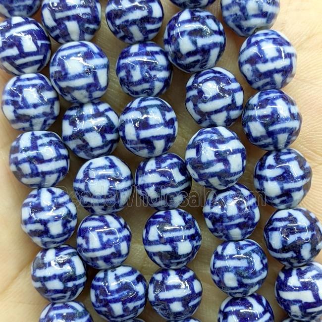 Porcelain Round Beads Blue