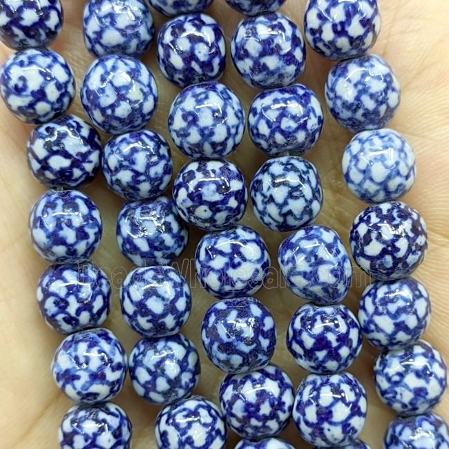 Porcelain Round Beads Blue