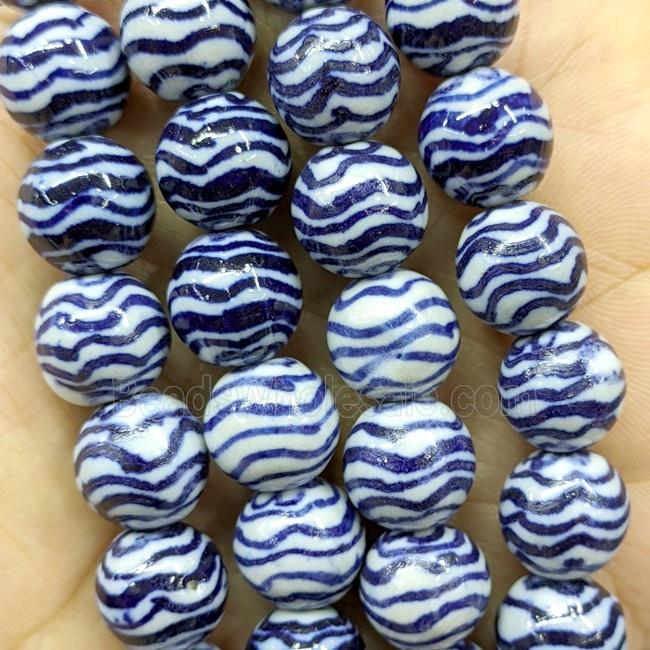 Porcelain Round Beads Blue