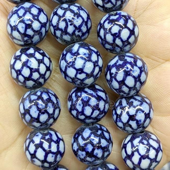 Porcelain Round Beads Blue