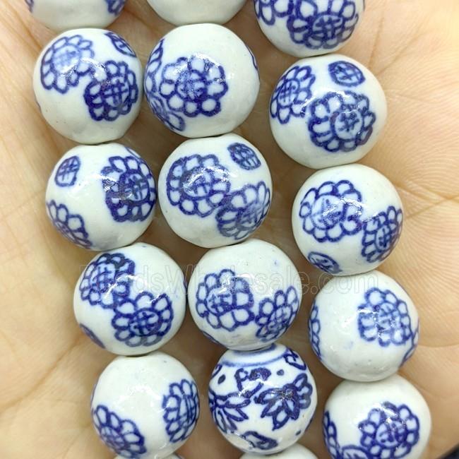 Porcelain Round Beads Blue
