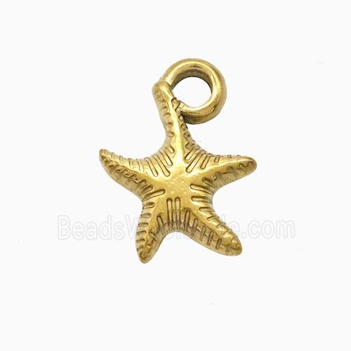 Stainless Steel Starfish Pendant Gold Plated