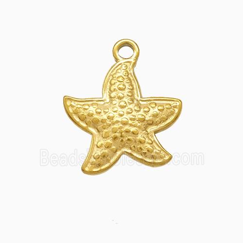 Stainless Steel Starfish Pendant Gold Plated