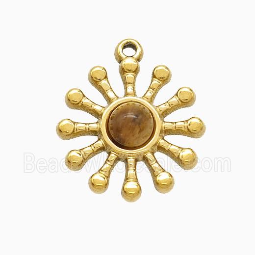 Enamel Stainless Steel Pendant, Platinum Plated