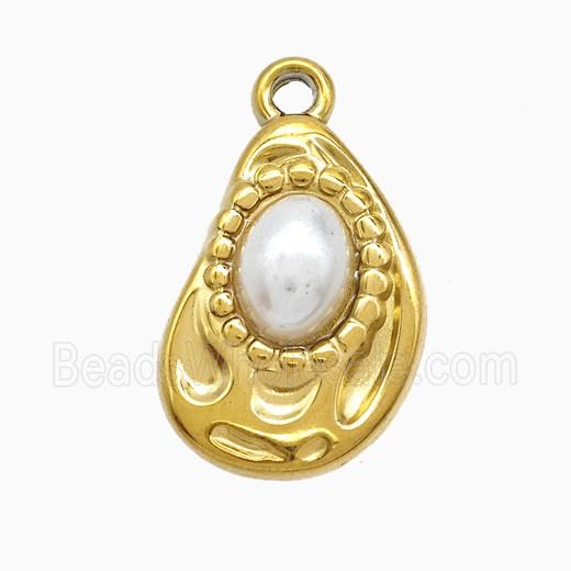 Enamel Stainless Steel Pendant, Platinum Plated