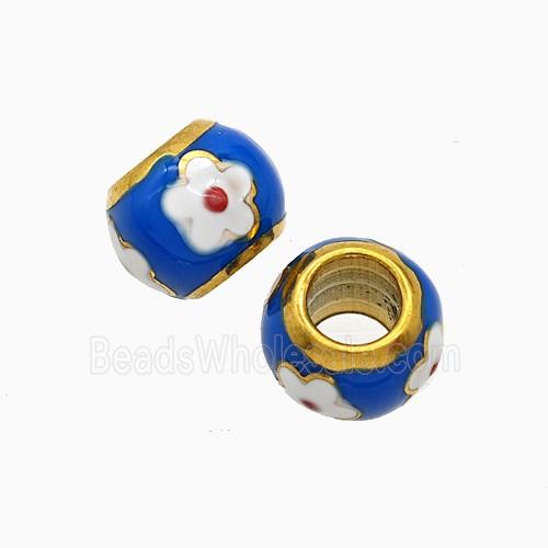 Enamel Stainless Steel Bead, Gold Plated
