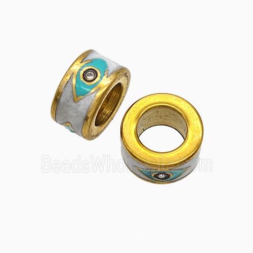 Enamel Stainless Steel Bead, Gold Plated