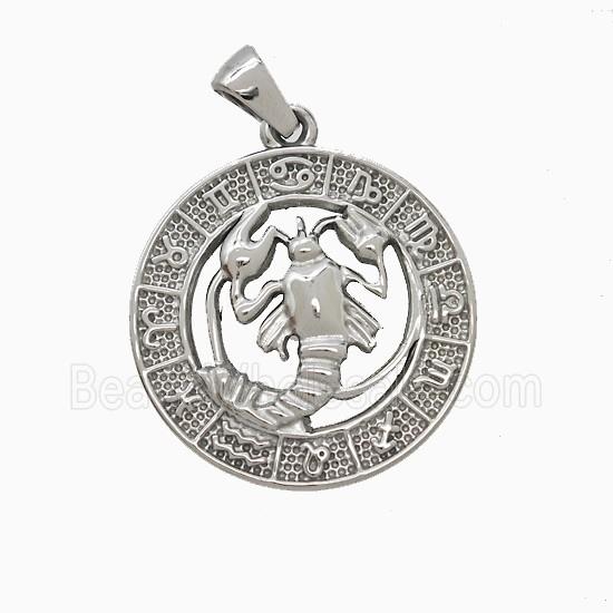 Stainless Steel Pendant, Platinum Plated