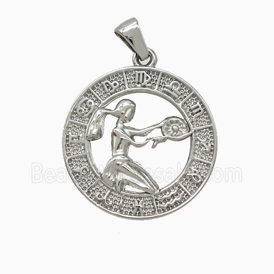 Stainless Steel Pendant, Platinum Plated