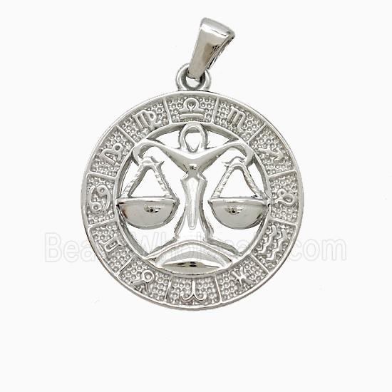 Stainless Steel Pendant, Platinum Plated