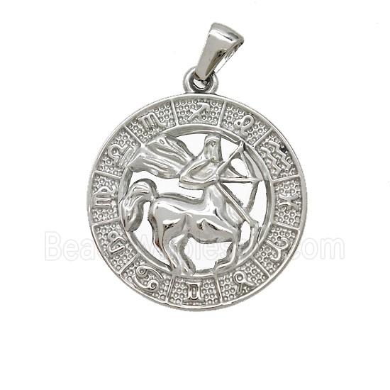 Stainless Steel Pendant, Platinum Plated