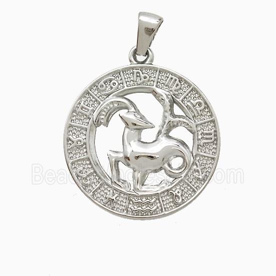 Stainless Steel Pendant, Platinum Plated