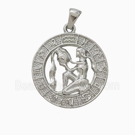 Stainless Steel Pendant, Platinum Plated