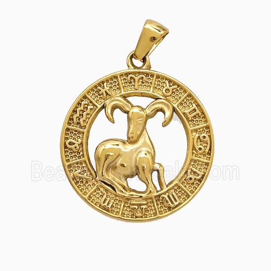 Stainless Steel Pendant, Gold Plated