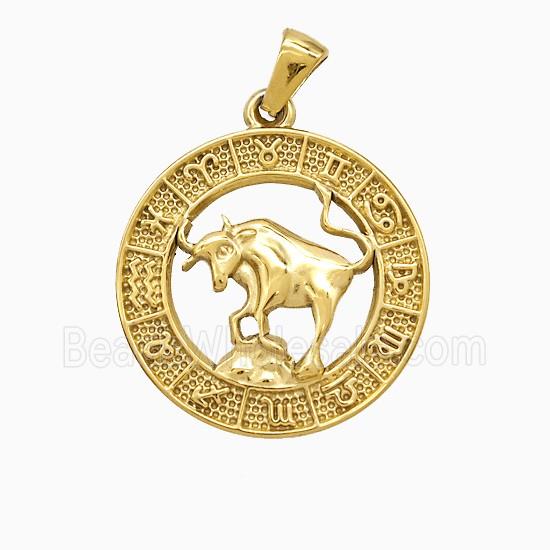 Stainless Steel Pendant, Gold Plated