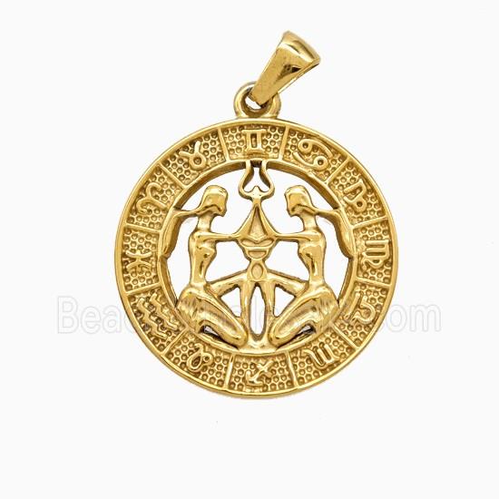 Stainless Steel Pendant, Gold Plated