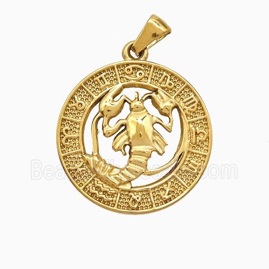 Stainless Steel Pendant, Gold Plated