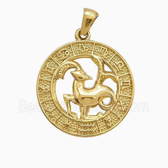 Stainless Steel Pendant, Gold Plated