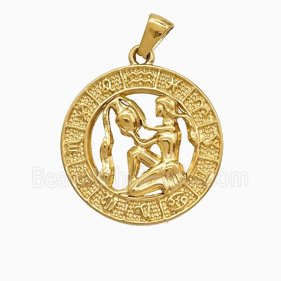 Stainless Steel Pendant, Gold Plated