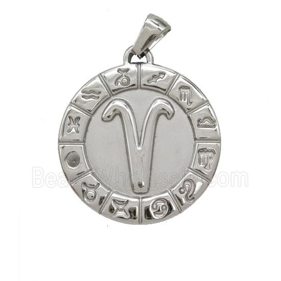 Stainless Steel Pendant, Platinum Plated