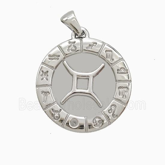 Stainless Steel Pendant, Platinum Plated