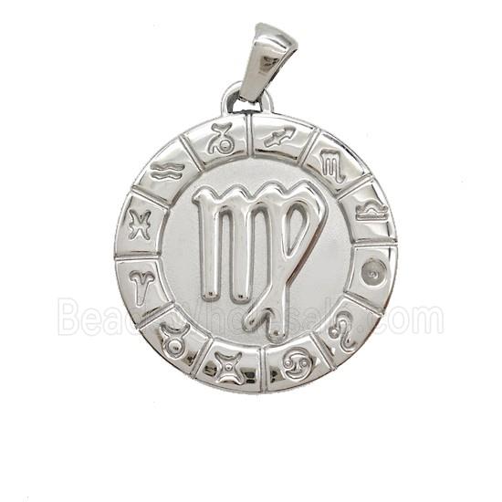 Stainless Steel Pendant, Platinum Plated