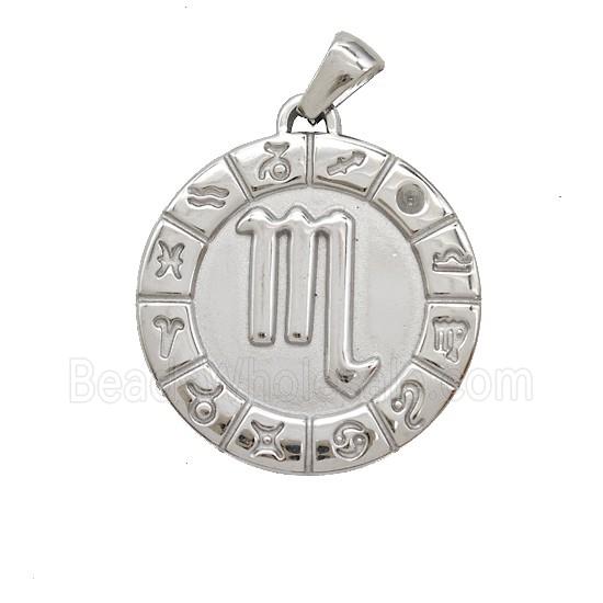 Stainless Steel Pendant, Platinum Plated