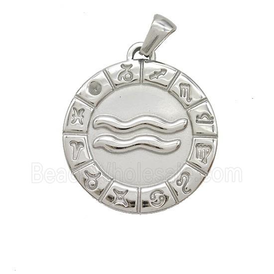 Stainless Steel Pendant, Platinum Plated
