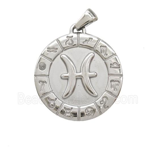 Stainless Steel Pendant, Platinum Plated